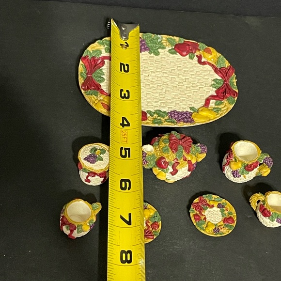 Vtg Della Robbia Decorative Miniature Tea Set - Picture 6 of 6